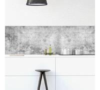 CREARREDA Pannello Paraschizzi Cucina Adesivo da Parete Facile da Applicare Cemento 190 x 60 cm 100% Made in Italy, Ignifugo e Resistente all'Acqua Paraspruzzi Lavandino in PVC