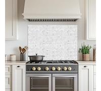 CREARREDA Pannello Paraschizzi Cucina in Alluminio 84x60cm facile da applicare Made in Italy Protezione per fornelli e muro. Lavabile e facile da montare. Lastra Paraschizzi in metallo per lavello