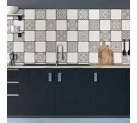 CREARREDA Piastrelle Adesive per Cucina, Bagno e Box Doccia Mattonelle Adesive Effetto Sabbia, 20 Pz 20_x_20 cm, Impermeabile Vinile Autoadesivo Decorazioni per Bagno e Cucina, Made in Italy