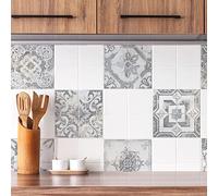 CREARREDA Piastrelle Adesive per Cucina, Bagno e Box Doccia Mattonelle Adesive Effetto Vintage, 20 Pz 20_x_20 cm, Impermeabile Vinile Autoadesivo Decorazioni per Bagno e Cucina, Made in Italy