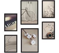 CREARREDA Set di Stampe da Parete Natural white - SENZA Cornici - Decorazioni da Muro per Casa e Ufficio - Materiali Certificati, Made in Italy - Poster Abbinati 2 x A3 & 4 x A4-30x42 & 21x30