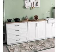 CREARREDA Tappeto cucina 240x50cm Hexagonal Green Tiles vinile antiscivolo e lavabile Passatoia cucina in vinile, lavabile 100% made in Italy