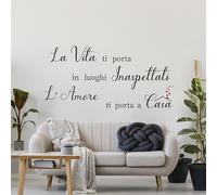 CREARREDA Wall Sticker XL La Vita Ti Porta 90x185 cm Adesivo Motivazionale da Parete in Vinile, Rimovibile e Facile da Applicare, Ideale per Ambienti Moderni e Pareti Lisce
