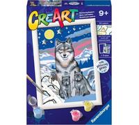 CREART DIPINGI LUPO AL CHIARO DI LUNA CM 13X18