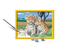 CreArt Kids 18x24cm Piccoli leopardi, Kit di pittura con i numeri, Età 9+, 25832, Ravensburger
