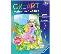 Ravensburger CreArt Malen nach Zahlen ab 5: Einhorn Zauber, Malbuch, 24 Motive, Zauberpapier