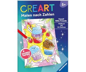 CreArt Malen nach Zahlen ab 5 - Zauberpapier: Kawaii Süße Freunde