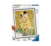 Ravensburger - creart art collection klimt: il bacio, kit per dipingere con i numeri, gioco creativo e relax, 14+ anni