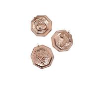 CREARTISTIC Oggetti per la casa in rame stagnato decorativi da appendere - set da 3 pz Ottagonali, 14x14x4 cm, Forme Frutta, Stampi per cioccolata, Budino ed altri dolci, Made in Italy