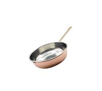 CREARTISTIC Padella Rame Professionale Stagnato Saltapasta 24x6,5 cm - 2 L Spessore 1,2 mm, Con Manico in Ottone, Pentola per pasta, Martellato a Mano - Made in Italy