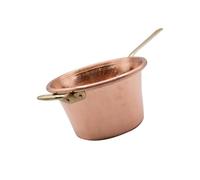 CREARTISTIC Paiolo per Polenta in Rame, 25 cm, 3,5L - Manico Ottone, 4/5 Persone, anche per Marmellata, Formaggi, Pentola Martellata a Mano - Made in Italy