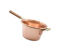 CREARTISTIC Paiolo per Polenta in Rame, 30 cm 6L - Manico Legno, 9 Persone, anche per Marmellata, Formaggi, Pentola Martellata a Mano - Made in Italy