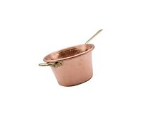 CREARTISTIC Paiolo per Polenta in Rame, 30 cm, 6L - Manico Ottone, 9 Persone, anche per Marmellata, Formaggi, Pentola Martellata a Mano - Made in Italy