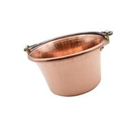 CREARTISTIC Paiolo per Polenta in Rame, 30cm 6L - Tradizionale Manico ad Arco Ferro Battuto, 9 Pax, anche per Marmellata, Formaggi, Pentola Martellata a Mano - Made in Italy