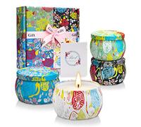 CREASHINE Candele Profumate Set Regalo per Donna 4 * 5.6oz Cera di Soia Naturale,Alleviare Lo Stress e Aromaterapia per Festa della Mamma Compleanno Anniversario San Valentino Bomboniera Natale