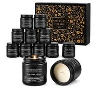 CREASHINE Confezione da 12 candele profumate da uomo, regalo di compleanno per lui, candele profumate da uomo, candele in barattolo di vetro per padre, marito, fratello, figlio, famiglia, regalo di