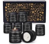 CREASHINE Set di Candele Profumate da Uomo 8 Pezzi Regali per Uomo Regalo di Compleanno per Lui Barattolo di Ringraziamento in Vetro per Padre, Marito, Fratello, Figlio, Famiglia Regalo di Natale