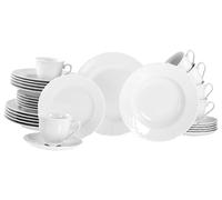 CreaTable, 12644, set di stoviglie da 30 pezzi, per 6 persone, servizio combinato in porcellana, lavabile in lavastoviglie e microonde, made in Europe