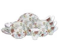 CreaTable, 16926, Serie Fiore, 16-teiliges Geschirrset, Kombiservice aus Steingut