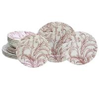 CreaTable, 17383, Serie Venecia Rot, 18-teiliges Geschirrset, Teller Set aus Steingut