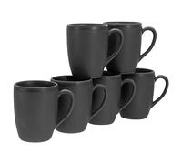 CreaTable, 17874, Serie Soft Touch Black, Geschirrset, Becherset 6 teilig