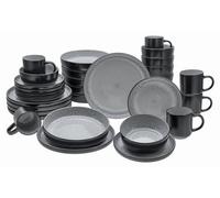 CreaTable, 21519, Serie Nordic Fjord Frost, 30-teiliges Geschirrset, Kombiservice aus Steinzeug