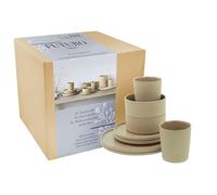 CreaTable, 21526, Serie Futuro Sand, 8-teiliges Geschirrset, Kombiservice aus Steinzeug