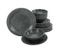 CreaTable, 21627 Serie Orient Mandala - Set di piatti in porcellana, lavabile in lavastoviglie e microonde, made in Europe