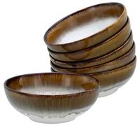 CreaTable, 21695, Serie Cascade Bowls Braun 700 ml, 6-teiliges Geschirrset, Smoothie Bowl Set aus Steinzeug