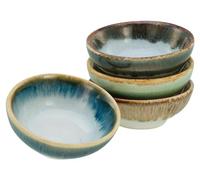 CreaTable, 21725, Serie Cascade Bowls Mix, 4-teiliges Geschirrset, Dip-Schalen Set aus Steinzeug