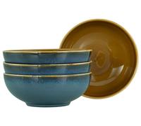 CreaTable, 22885, Serie Mallorca, 4-teiliges Geschirrset für 4 Personen, Smoothie Bowl aus Steinzeug, spülmaschinen- und mikrowellengeeignet, Qualitätsproduktion