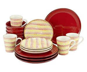 CreaTable, 22889, série MALAGA, ensemble de harnais, service combiné 16 pièces, Earthenware