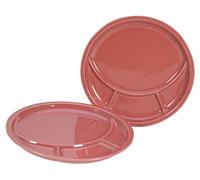 Creatable, 22925 - Piatti da fonduta universali, in porcellana, 4 pezzi, colore: Rosso