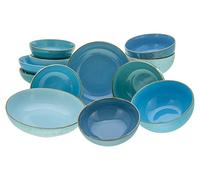 Creatable, 23413 Serie Nature Collection AQUA Bowl Set di stoviglie da 12 pezzi, in gres porcellanato, lavabile in lavastoviglie e forno a microonde, produzione di qualità