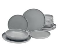 CreaTable, 23583 Serie Uno, set di piatti in gres porcellanato, lavabili in lavastoviglie e microonde, Made in Portogallo