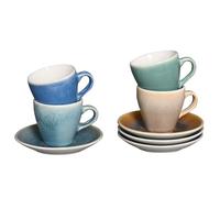 CreaTable, 24043 Serie Caldera, set di stoviglie per 4 persone, set espresso in gres, lavabile in lavastoviglie e microonde, produzione di qualità