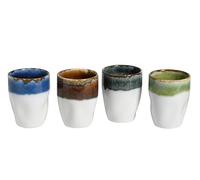 Creatable, 24342 Serie Squeezy Cascade, set di stoviglie 4 pezzi per 4 persone, set di tazze da caffè in gres porcellanato, lavabile in lavastoviglie e microonde, produzione di qualità