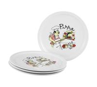 Creatable, 24439 Serie Milano - Set di 4 stoviglie per 4 persone, piatti per pizza in porcellana, lavabili in lavastoviglie e microonde, produzione di qualità