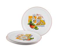 Creatable, 24442 Serie Milano - Sofia - Set di 4 stoviglie per 4 persone, piatti per pizza in porcellana, lavabili in lavastoviglie e microonde, produzione di qualità