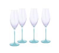 Creatable, 24587 Serie Swirly Spring, Set di 4 stoviglie per 4 persone, bicchieri da spumante in vetro, Made in Europe