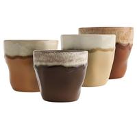 Creatable, 24739 Serie Squeezy Mocha Mousse - Set di 4 stoviglie per 4 persone, tazza da tè in gres porcellanato, lavabile in lavastoviglie e microonde, produzione di qualità