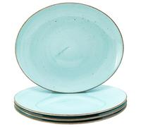 Creatable, 24747 Serie Vintage Nature - Set di 4 stoviglie per 4 persone, piatti da bistecca in porcellana, lavabili in lavastoviglie e microonde, Made in Europe