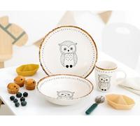 CreaTable, 25047, serie amici della foresta, set di stoviglie per 1 persona, servizio per bambini in gres porcellanato, lavabile in lavastoviglie e adatto al microonde, produzione di qualità