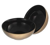 CreaTable, 25852, Serie GOLDEN DAYS schwarz, Müslischale 2 teilig