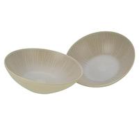 CreaTable, 33046, Serie Vesuvio Sand, 2-teiliges Geschirrset, Salatschüssel Set aus Steinzeug