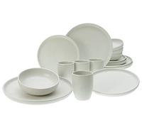CreaTable, 33066, Serie Uno Offwhite, 16-teiliges Geschirrset, Kombiservice aus Steinzeug