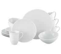 CreaTable, 33089, Serie Sofia, 16-teiliges Geschirrset für 4 Personen, Kombiservice aus Porzellan, spülmaschinen- und mikrowellengeeignet, Made in Europe
