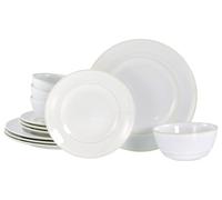 CreaTable, servizio di piatti in gres porcellanato Antique Offwhite 12 pezzi