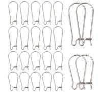 CREATCABIN 1 Scatola 100 pz 2 Dimensioni Rene Orecchini Gancio Argento Placcato Filo Dell'Orecchio in Acciaio Inox Ipoallergenico Earwire Connettore Tono per La Creazione di Gioielli Uomo Donna Fai
