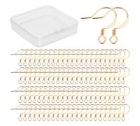 CREATCABIN 1 Scatola 200 Pezzi Ganci per Orecchini in Ottone Placcato Oro Reale 18K Ganci per Orecchini con Amo d'oro Fili per Orecchini per Gioielli Fai da Te Risultati Artigianali
